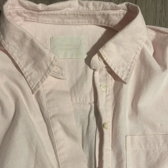 Citizens of Humanity - Aave Oversized Cuff Shirt in Oxford Guava - Picture 5 of 8